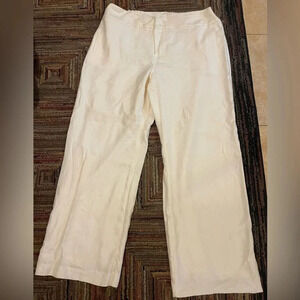 Jones New York Pants linen blend Woman 16 W  Straight Leg cream color